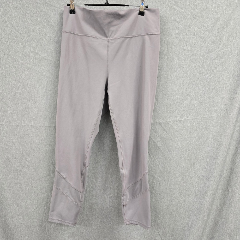 RBX Womens Mauve Gray Mesh Panel High Waisted Activewear Leggings XL RN 63619